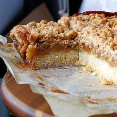 a piece of pie sitting on top of a wooden table