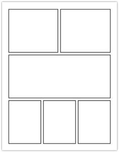 the four paneled paper is shown in black and white, with three smaller squares on each