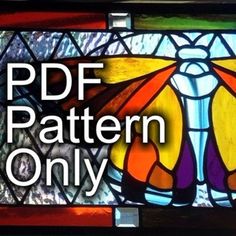 a stained glass window with the words pdf pattern only on it's side