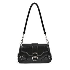 PRICES MAY VARY. FASHION ALL-MATCH - This lady handbag looks more personalized and can be matched at will. You can simply use it as a casual cross-body purse, stylish handbags or a special shoulder bag. Size:8.7" x 2.4" x 5.5". MATERIAL - This womens satchels matching with high-quality hardware zippers and metal fittings, was handmade of soft durable high quality PU,highly anti-scratch and tear-resistant , not easy to be out of shape,and easy to clean, simply just wipe with water to keep this ba Black Bag With Charms, Black Purse Silver Hardware, Cute Black Purse, Shoulder Bag Aesthetic, Small Purses And Handbags, Small Black Bag, Purse Aesthetic, Y2k Bags, Y2k Purse