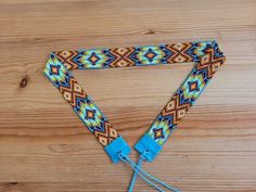 Adjustable Beaded Bohemian Headband, Adjustable Bohemian Beaded Headband, Summer Adjustable Beaded Headband, Adjustable Multicolor Beaded Hat Bands, Casual Beaded Hat Bands For Festivals, Blue Beaded Hat Bands For Festival, Adjustable Blue Headband For Festival, Adjustable Blue Headband For Festivals, Beaded Hat Bands