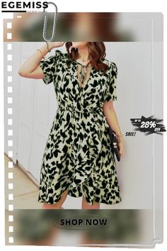 Casual Leopard Print Short Sleeve Deep V-neck A-line Dress Fall V-neck Sundress Midi Dress, Fall Vacation A-line Mini Dress, Chic Spring V-neck Fit And Flare Dress, Summer Fit And Flare V-neck Dress, Fit And Flare V-neck Summer Dress, Summer A-line V-neck Fit And Flare Dress, Black Dress With Notched Neckline For Spring, Chic Summer V-neck Fit And Flare Dress, Floral Print Fit And Flare Mini Dress With V-neck