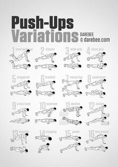 the push - ups variations workout poster