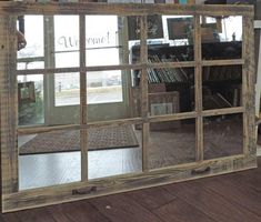 Homesteader 12 Pane Extra Large Barnwood Window Mirror Shutter Mirror, Window Pane Mirror, Rustic Mantel, Farmhouse Window, Rustic Window, Country Wall Decor, Farmhouse Windows, Rustic Mirrors, Wall Decor Crafts