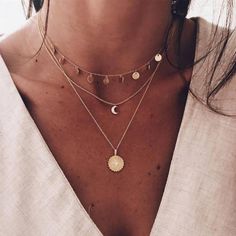 Boho Pendant Necklace, Geometric Pendant Necklace, Necklace Packaging, Coin Pendant Necklace, Round Pendant Necklace, Multi Layer Necklace, Moon Pendant Necklace, Boho Pendant, Gold Necklace Women