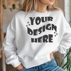 Canvas Mockup, Sweatshirt Mockup, Sweatshirt White, Tshirt Mockup, Online Shops, Professional Look, Shirt Mockup, Sweatshirt Designs, White Sweatshirt