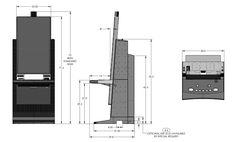 the drawing shows an oven and sink with measurements for each section, including the door