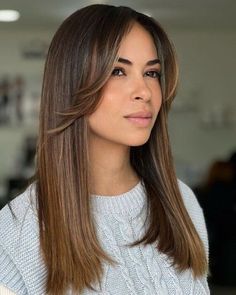 Balayage Straight, Brown To Blonde Balayage, Straight Hair Cuts, Hot Hair Styles, Haircuts Straight Hair, Penteado Cabelo Curto, Straight Human Hair, Medium Hair Cuts, American Beauty