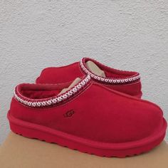 Send Offers. I May Accept. Brand New Never Worn Or Tried On Size 7 Women 100% Authentic From Ugg Sold Out Everywhere Same Day / Next Day Shipping (Unless Holiday) Red Tasman Uggs, Red Ugg Boots, Red Uggs, Uggs Shoes, Uggs Slippers, New Uggs, Tasman Slippers, Pretty Sneakers