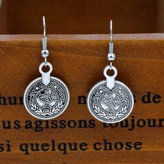 Material: Alloy Fashion Element: Round Style: INS Style Vintage Silver Alloy Earrings, Egyptian Coins, Silver Circle Earrings, Gold Sunburst, Silver Star Earrings, Silver Heart Earrings, Antique Coins, Swirl Earrings, Egyptian Jewelry