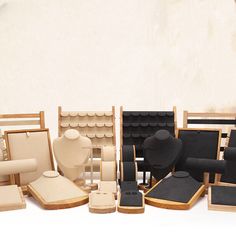 an assortment of wooden chairs and other furniture