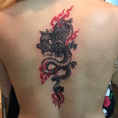 Top 57 Best Dragon Tattoos for Women - [2021 Inspiration Guide] Dragon Tattoo Chest, Dragon Tattoo Back, Back Tattoo Women Spine, Black Dragon Tattoo, Red Dragon Tattoo, Small Dragon Tattoos, Tato Minimal, Dragon Tattoo Art, Dragon Tattoo For Women