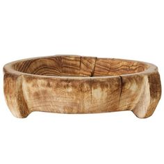 a wooden bowl that is made out of wood