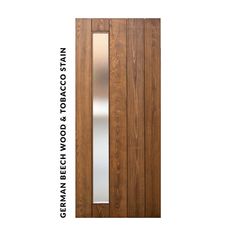 an image of a wooden door with glass paneling on the front and side panels