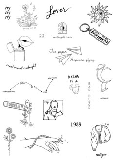 various handwritten images and symbols are shown