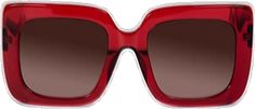 Red Square Frame Sunglasses With Uv Protection, Red Square Frame Sunglasses With Polarized Lenses, Red Sunglasses With Gradient Lenses Modern Style, Modern Red Sunglasses With Gradient Lenses, Trendy Red Wayfarer Sunglasses, Red Square Frame Sunglasses With Tinted Lenses, Modern Red Sunglasses With Tinted Lenses, Modern Red Tinted Sunglasses, Red Retro Sunglasses For Summer