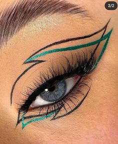 Evening Eye Makeup, Makeup Drawing, Cute Eye Makeup, Graphic Makeup, Rave Makeup, Swag Makeup, Eye Makeup Pictures, Green Makeup, Emo Makeup