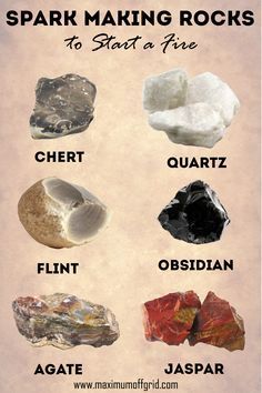 the different types of rocks are shown in this poster, which shows them all different colors and sizes