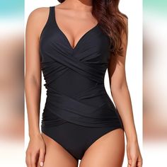 New With Tags. Size Xl. Hygienic Protective Liner In Tact. Padded Removable Cups (E6) Black Sleeveless One Piece For Pool, Black V-neck One Piece For Poolside, Full Coverage Swimsuit, Swimwear One Piece, Black Bathing Suits, Red Swimsuit, Black Swimwear, Black One Piece, One Piece Swim