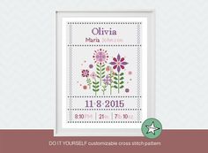 a cross stitch pattern with flowers on it