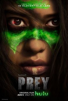 the poster for prey, which features a woman's face painted green