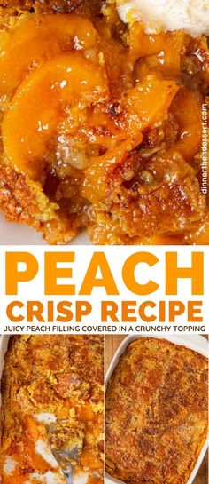 this peach crisp recipe is delicious and easy to make it's the perfect dessert