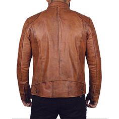 [additional] Brown Cafe Racer Motorcycle Mens Distressed Leather Jacket 100% Real Leather, Premium Stitching Throughout, Classic Style, High-Quality Zipper, Free Shipping. Our jacket is made with the best products available that tend to enhance its beauty. QUALITY: The leather jacket is made with the best quality leather which is not only durable but also resistant to tear. It can also endure harsh environmental conditions and would look exactly the same for years and years. 100% SCREEN ACCURATE Rugged Leather Jacket With Long Sleeves For Spring, Winter Brown Distressed Biker Jacket, Fall Distressed Fitted Biker Jacket, Fitted Distressed Brown Biker Jacket, Casual Style, Distressed Fitted Biker Jacket For Fall, Casual Distressed Brown Biker Jacket, Casual Fitted Distressed Brown Biker Jacket, Casual Distressed Brown Long Sleeve Biker Jacket, Distressed Brown Leather Jacket With Long Sleeves