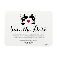 save the date with mickey and minnie mouse