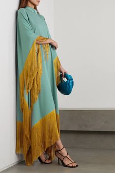 Dress Stores Online, Maxi Dress Green, Kaftan Dress, Wide Sleeves, Casual Jacket, Elegant Fashion, Net A Porter