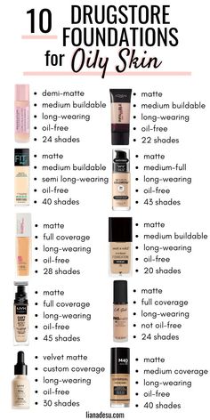 Foundation Recommendations, How To Choose Foundation, Foundations For Oily Skin, Make Up Diy, Oily Skin Makeup, Make Up Foundation, Mekap Mata, Foundation For Oily Skin