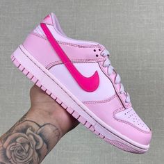 Nike Dunk Low "Triple Pink" 5.5y= Women 7. Brand New In Box 100% Authentic. Fast Shipping All Sales Final Nike Dunk Low Pink Foam, Dunk Low Pink Foam, Pink Nike Shoes, All Nike Shoes, Pink Running Shoes