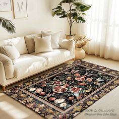 a living room filled with furniture and a rug