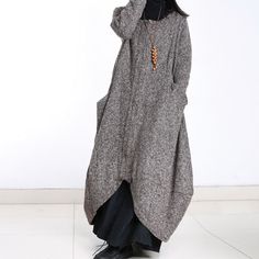 Loose wool jacket long sleeve wool coat long cloak long wool dress plus size winter coat jacket plus size clothing by newstar2016 on Etsy https://www.etsy.com/listing/492083773/loose-wool-jacket-long-sleeve-wool-coat Long Cloak, Plus Size Peplum, Plus Size Jacket, Autumn Coat, Coat Plus Size, Boho Mode, Coat Spring, Overcoat Jacket, Lagenlook Style