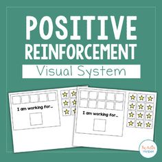 two posters with the words positive, reinforrement and visual system