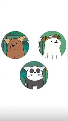 three stickers with different animals on them