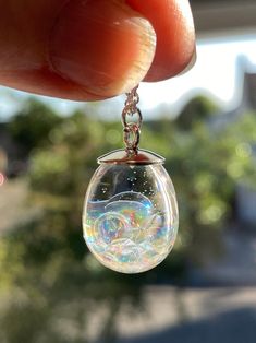 Fairy Bubble Teardrop Necklace Magical Bubble Necklace - Etsy Fairy Bubbles, Bubble Accessories, Bubble Magic, Bubble Necklace, Rainbow Bubbles, Bubble Earrings, Crystals Store, Light The Way, Lampwork Jewelry