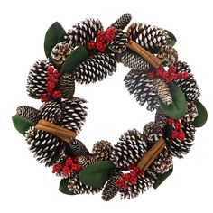 "Purchase the 20\" Jumbo Pinecone Wreath by Ashland® at Michaels. This jumbo pinecone Christmas wreath is perfect for showing off in your home. This jumbo pinecone Christmas wreath is perfect for showing off in your home. Place it on your wall, window, or mantel to lend your home a bright and festive touch. Details: Brown 20\" x 5\" x 20\" (50.8cm x 12.7cm x 50.8cm) Polyester, cinnamon, Styrofoam®, pinecone, and twig base For indoor use | 20\" Jumbo Pinecone Wreath by Ashland® | Michaels®" Large Pinecone Crafts Christmas, Giant Pinecone Decor, Christmas Pinecone Wreath, Pine Cone Wreaths Large, Cost Of Pine Cone Wreath, Christmas Pinecone Wreath Michaels Stores, Pinecone Christmas, Pinecone Garland, Fall Floral Decor