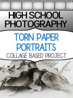 a book cover with torn paper on the front and bottom, which reads college based project high school photography