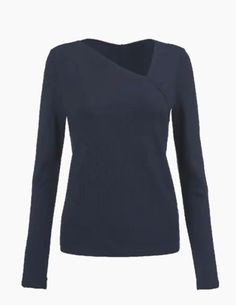 Trendy Fashion Cabi New NWT Contessa Tee #4371 Navy blue XXS - XXL Was $99, women's tops Fall Navy V-neck Tops, Blue Stretch Crew Neck Long Sleeve Top, Navy Stretch V-neck Top, Navy Stretch Long Sleeve Tops, Navy Elegant Long Sleeve Tops, Elegant Long Sleeve Navy Tops, Elegant Navy Long Sleeve Tops, Chic Navy V-neck Top, Casual Navy Stretch Tops