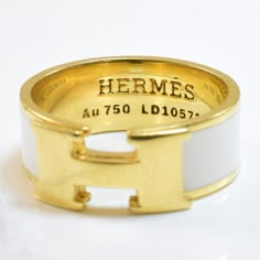 Metal 18k Yellow Gold Size 5 1/2 Width 6.90mm Hermes Ring Gold, Jewelry Placement, Hermes Ring, Italian Charm Bracelets, Jet Privé, Accessorize Jewellery, Cartier Gold, Slim Jims