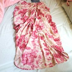 Fushia Tie Dye Ruched Side Midi Skirt Summer Draped Relax Fit Skirt, Summer Draped Relaxed Skirt, Draped Relaxed Summer Skirt, Summer Draped Wrap Skirt, Summer Ruched Wrap Skirt, Spring Ruched Wrap Skirt, Summer Draped Flowy Skirt, Summer Ruched Pink Skirt, Summer Pink Ruched Skirt