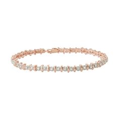 10k Gold 1/2 Carat T.W. Diamond Tennis Bracelet, Women's, Size: 7", White Rose Gold Diamond Tennis Bracelet With Prong Setting, Dazzling Rose Gold Tennis Bracelet With Diamond Accents, Channel Set Diamond Bracelet For Anniversary, Anniversary Rose Gold Tennis Bracelet With Brilliant Cut, Anniversary Diamond Bracelet Channel Set, Rose Gold Tennis Bracelet With Diamond Accents, Anniversary Rose Gold Tennis Bracelet With Diamond Accents, Timeless Channel Set Tennis Bracelet For Anniversary, Diamond White Channel Set Tennis Bracelet For Anniversary