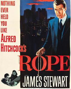 a movie poster for rope starring james stewart