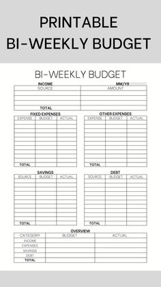 a printable budget sheet with the words, month and months in black on it