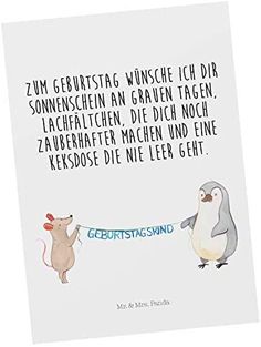 a card with an image of two mice and one rat on the side, in german