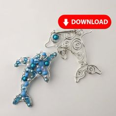 the dolphin is made out of beads and wire