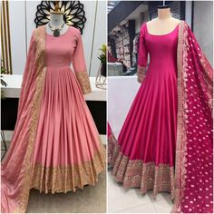 Fabric Detail*   *Gown Fabric* : Heavy Chi-non Silk With *Full Heavy Embroidery Sequence Work* with Sleeve*  *Gown Inner* : Micro Cotton  *Gown Size*  : *XL(42)  *(FULLY STITCHED)*  *Gown Length* : 53-54 Inches   *Gown Flair*     : 3 Meter   *Bottom Fabric* : No  *Dupatta Fabric* : Heavy Chi-non Silk and *Heavy Embroidery Sequence work and Lace Border*    *Weight* :- 1 kg CARE INTRODUCTION:- HAND WASH / ONLY DRY AND CLEAN Above shown images in photos are example of customise items where buyer ca Abaya Style, Pant Suits For Women, Cotton Gowns, Pakistani Fancy Dresses, Trendy Dress Outfits, Gowns With Sleeves, Abaya Fashion, Trendy Dresses, Pakistani Dresses