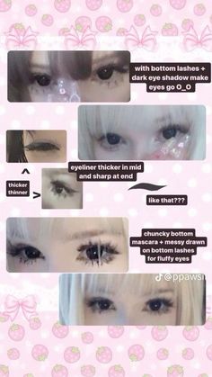 Dolly Makeup Tutorial, Kawaii Makeup Looks, 2014 Coquette, Kawaii Goth Aesthetic, Kawaii Makeup Tutorial, Makeup Anime, Marla Singer, Makeup Tuts, Gyaru Makeup