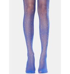 Sparkle Pearl Embellished Fishnet Tights - Dark Blue | Dolls Kill Rhinestone Tights, Diamond Dolls, Printed Tights, Sheer Tights, Fishnet Tights, Fishnet Stockings, Thigh High Stockings, Black Women Fashion, Red Fire