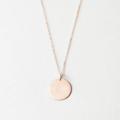 Our 16mm large-sized disk necklace, without personalization. A timeless piece to dress up or down. Minimalist Everyday Charm Necklace With Coin Pendant, Everyday Minimalist Charm Necklace With Coin Pendant, Hammered Round Disc Minimalist Necklace, Sterling Silver Rose Gold Necklace With Large Pendant, Minimalist Hammered Round Disc Necklace, Simple Rose Gold Charm Necklace For Everyday, Rose Gold Pendant Necklace For Everyday, Everyday Rose Gold Circle Necklace, Modern Hammered Necklace With Round Pendant